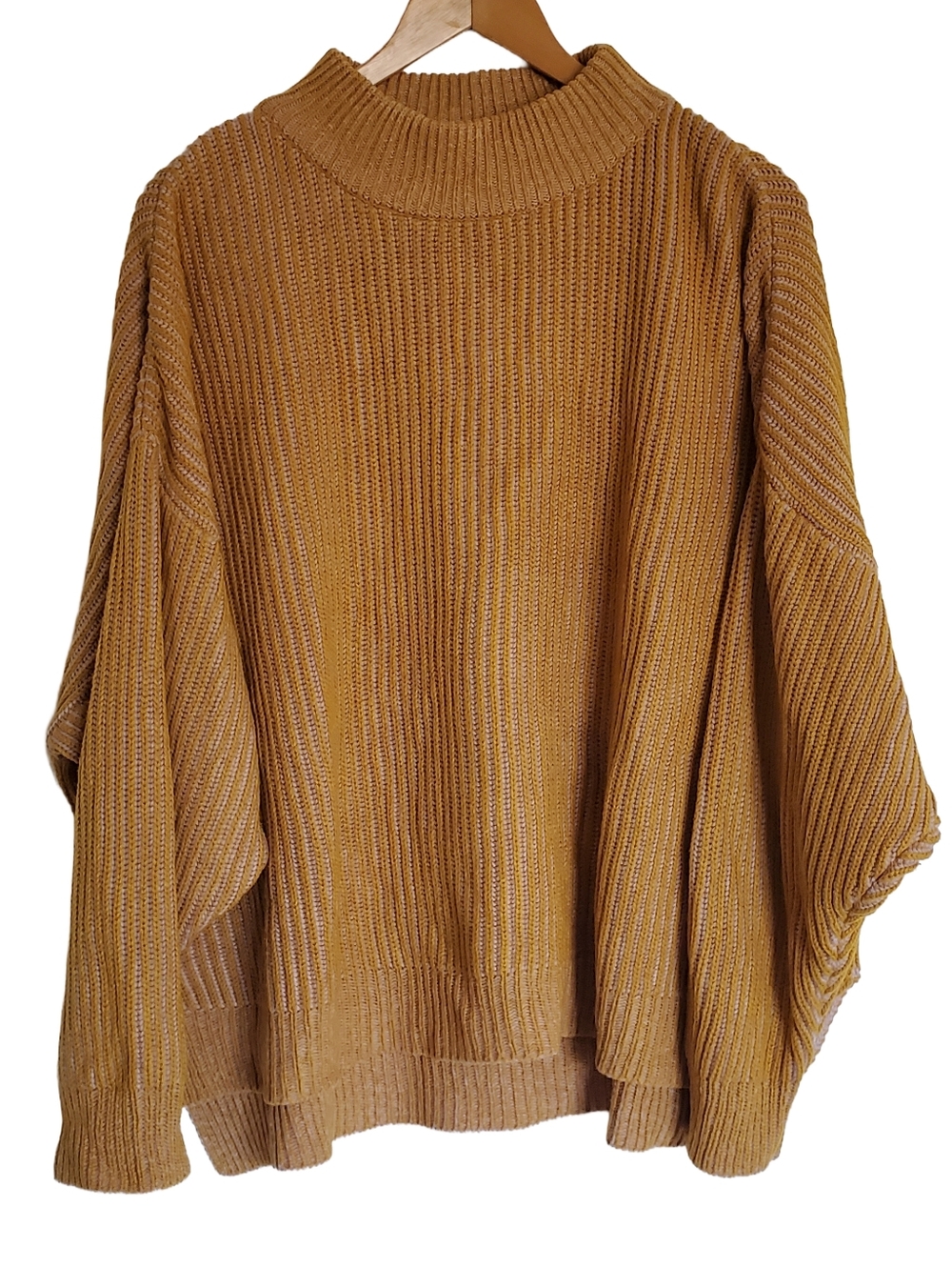 Topshop Mustard Ribbed Oversized Chunky Knit Sweater